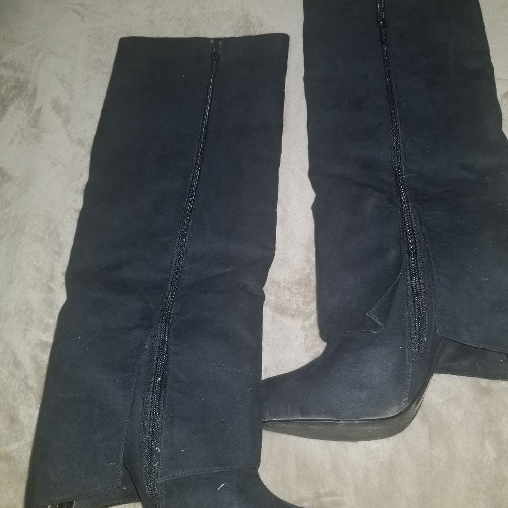 Knee high stiletto boot